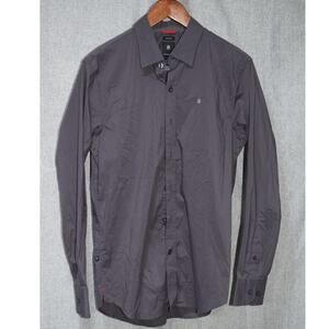 Victorinox Men’s Tailored Fit Dress Shirt Gray Long Sleeve Size Small